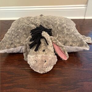 Disney Parks Eeyore Plush Pillow Pet Gray Cuddly Stuffed Animal w Removable Tail